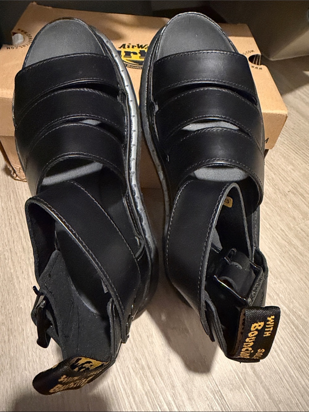 New! Dr. Martens CLARISSA II LEATHER STRAP SANDALS - 38 (US 7/7.5) - Picture 2 of 8